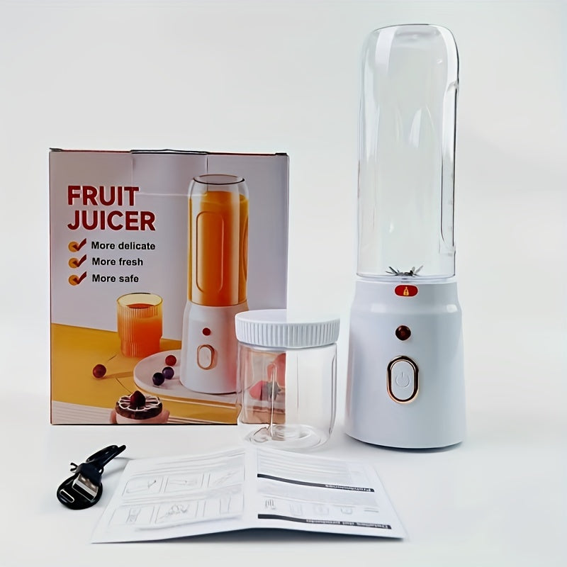 Portable Electric Blender, Juicer, and Water Bottle Combo - Rechargeable via USB, Includes Two Cups for Smoothies and Iced Drinks - Ideal Present for Thanksgiving, Christmas, Halloween, Personal Use in the Kitchen