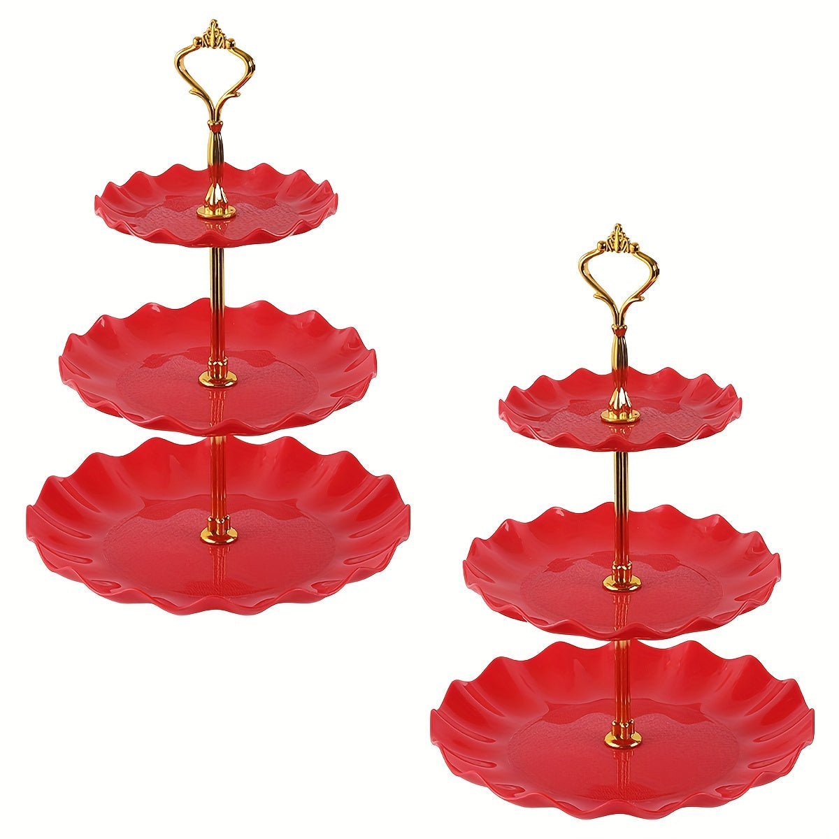 2-piece plastic cupcake stand for weddings, parties, and holidays. Versatile display for various occasions and themes.