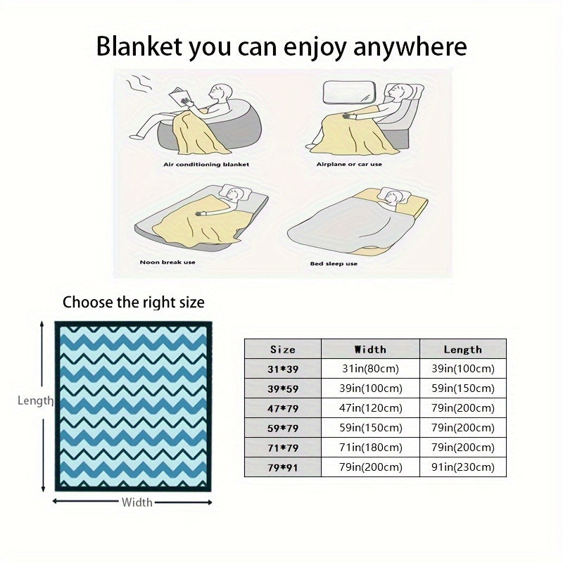 Light blue double layer blanket made of milk fleece and lamb fleece with crimping, perfect for casual relaxing, as a throw blanket, or for a cozy lunch break.