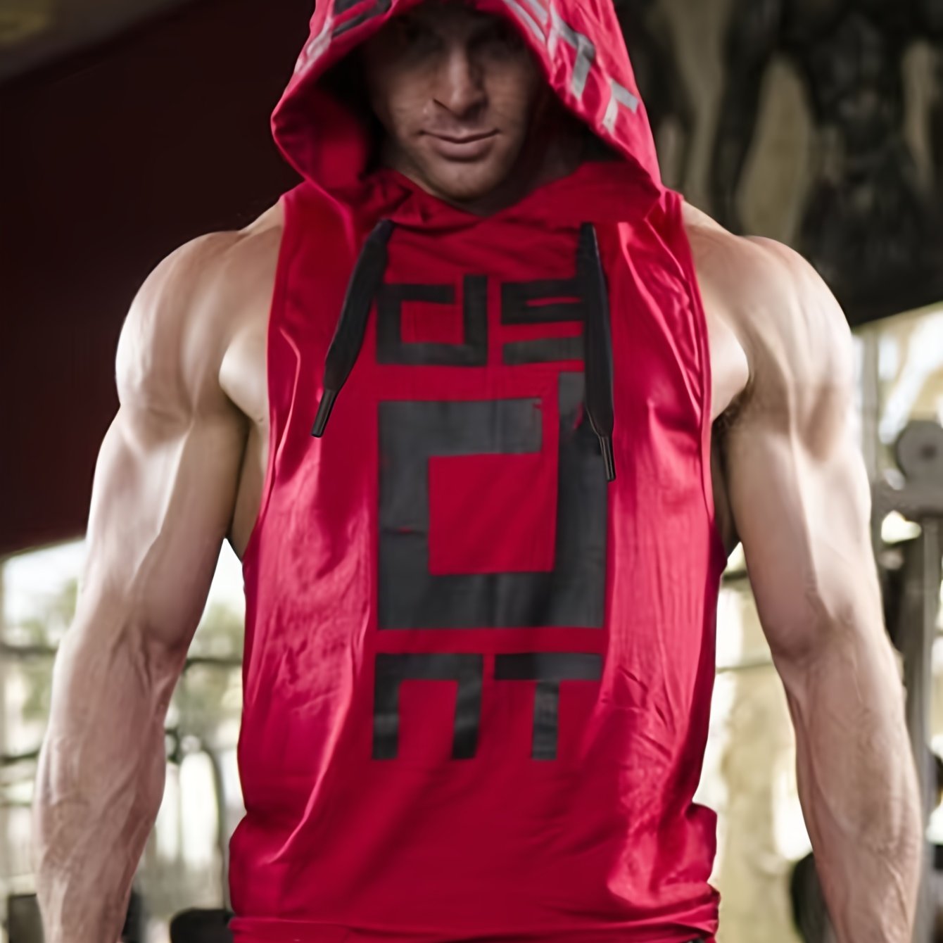 Men's hooded sports tank top for basketball and running, comfortable and breathable with quick-dry technology, perfect for spring and summer.