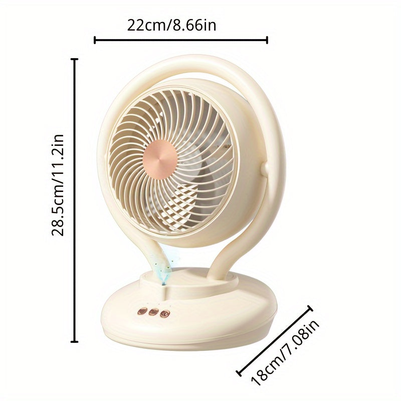 Convenient Portable Fan with Oxygen Ion Air Purification, Timer Function, Adjustable 3 Speeds, Ideal for Home, Dorm, Office - Available in Rechargeable and Battery Models. Great for Cooling Anywhere!