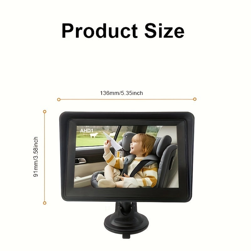 Introducing the Easy-Install 12.7cm Dual-Channel Car Mirror with IR Night Vision - A Rear-Facing Seat Safety Camera Powered by Your Car's Charger.