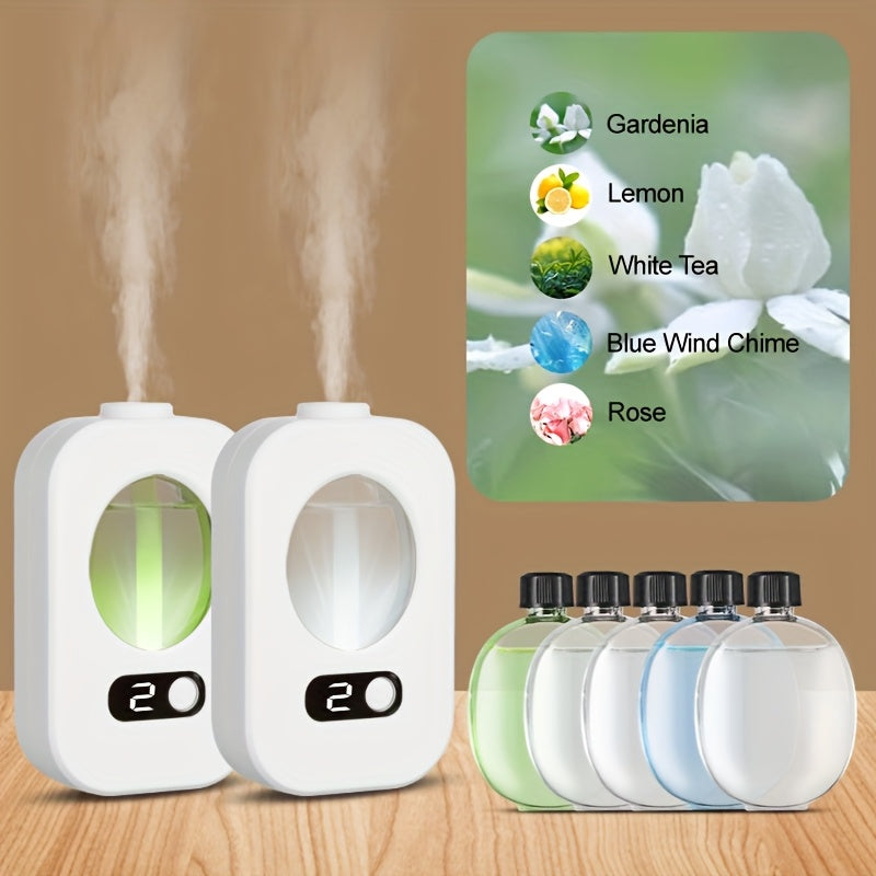 USB-rechargeable aromatherapy diffuser and humidifier keeps rooms fresh with cool mist and nightlight. Ideal for use in various spaces, including rooms, offices, bathrooms, and toilets.