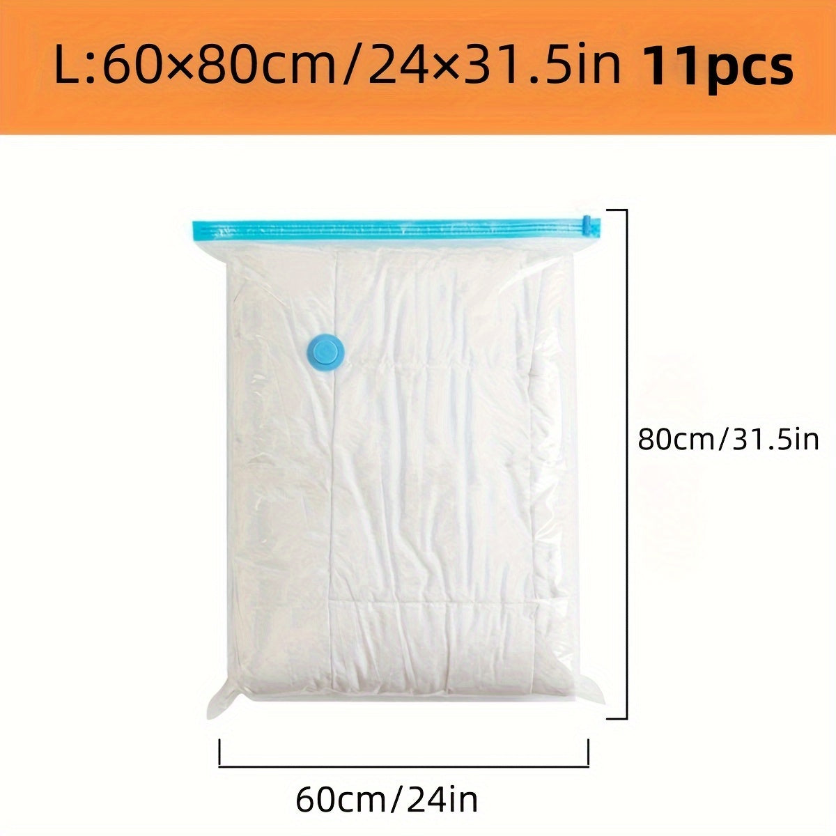 Large, medium, and small vacuum compression bags available in sizes of 3, 7, 9, and 11 pieces. Perfect for wholesale storage, seasonal clothing storage, quilt storage, and travel. A great helper for organizing your belongings with multiple size options.