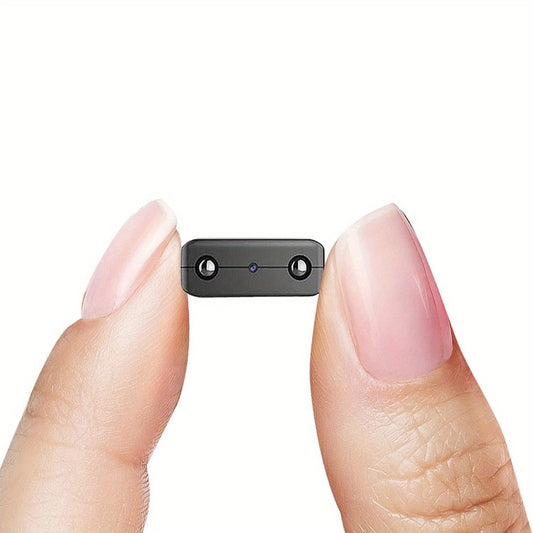 Mini camera with night vision, motion detection, and loop recording.