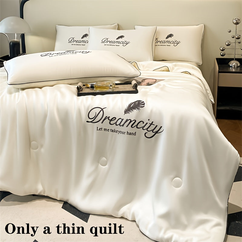 Soft and skin-friendly embroidery craft thin quilt with non-fading colors, suitable for all seasons. Easy to machine wash, perfect for bedroom or guest room use.