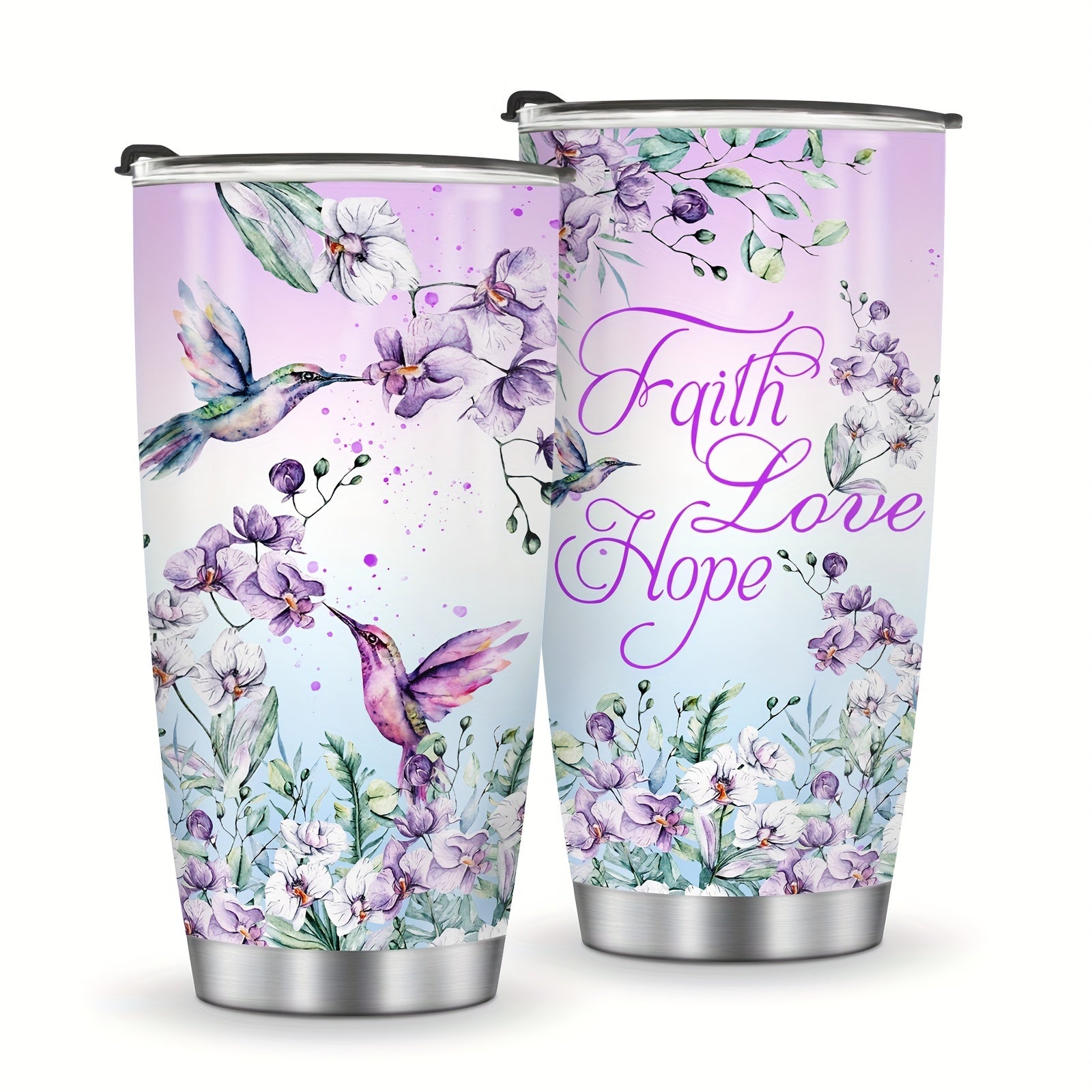 1pc Hummingbird Flower themed insulated coffee tumbler, ideal gift for Mother, Grandma, Mom, Sister, or Daughter on special occasions like birthdays or Valentine's Day.