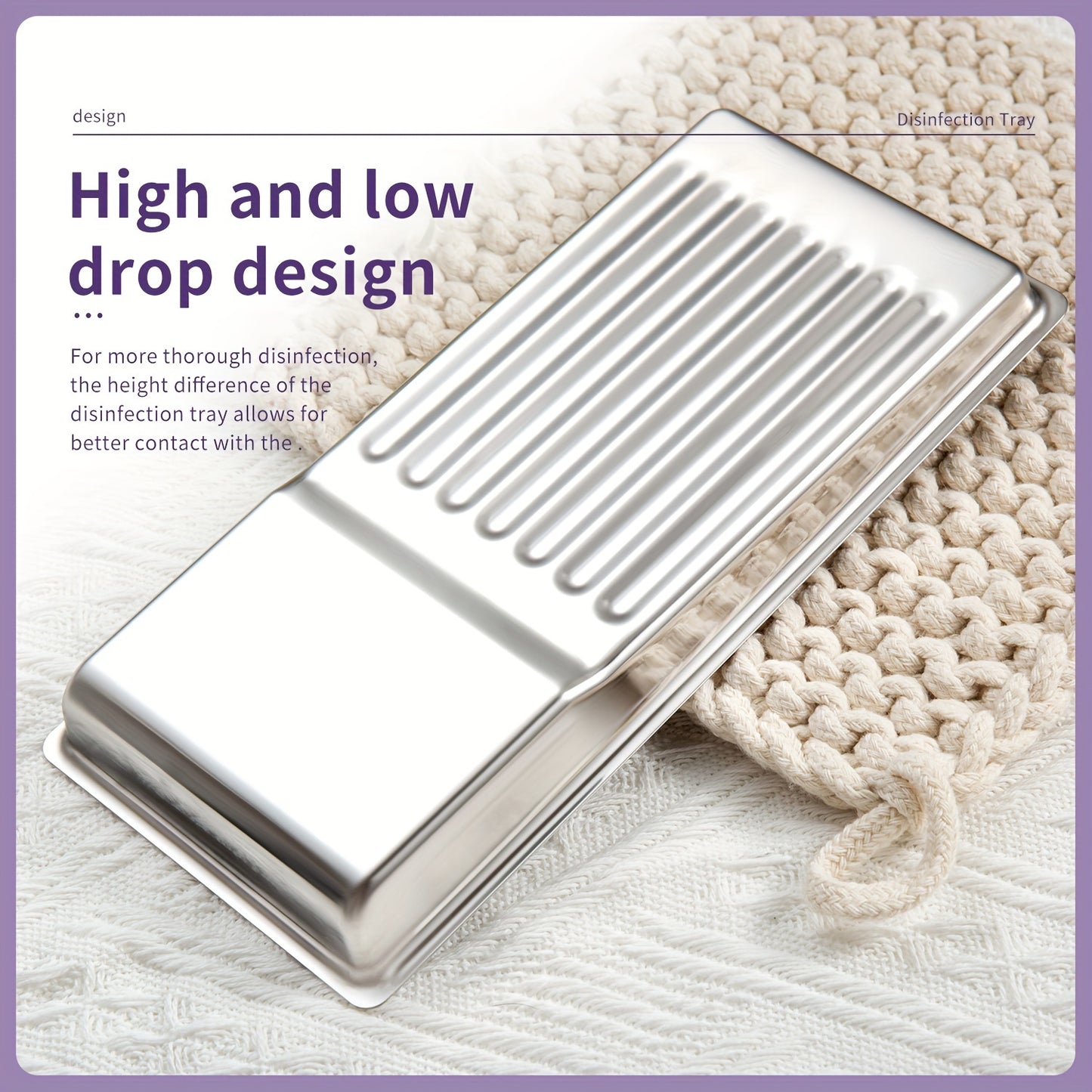 Stainless Steel Nail Tool Disinfection Tray - High-temperature resistant for cuticle nippers and nail drill bits. Fragrance-free sterilization and heat resistant.