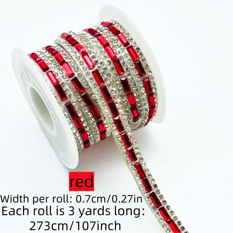 Decorate in style with this versatile Self-Adhesive Rhinestone Trim Strip! Measuring 0.7cm wide, this crystal ribbon applique is perfect for adding a touch of glamour to your DIY fashion projects, shoes, car decor, and festive embellishments.