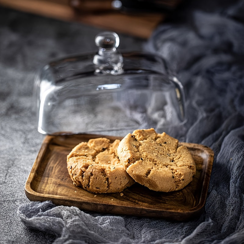 Acacia wood butter dish perfect for weddings, snacks, and fruit in kitchen and restaurants.