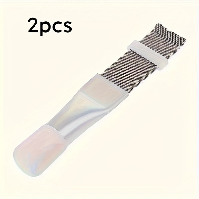 1 or 2 pieces of stainless steel blade cleaning comb for air conditioners. Straighten and clean the blades with this handy tool.