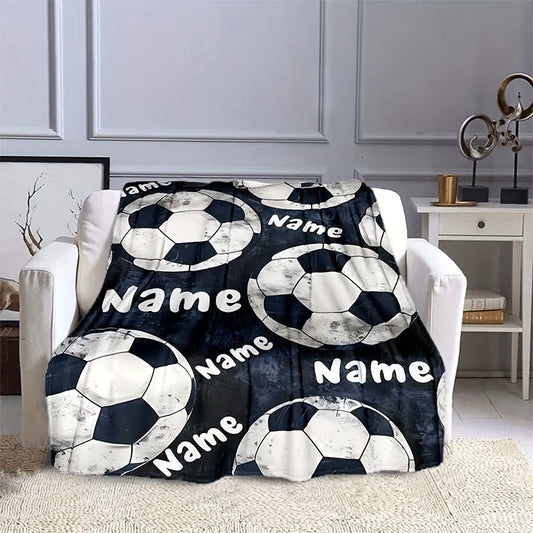 Upgrade your gift-giving game with a Custom Text Football Print Flannel Blanket. This cozy and personalized throw is the perfect Christmas gift for your son and grandson. Whether they use it on the couch, bed, during travel, camping, in the living room