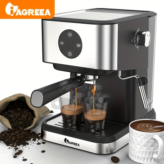 IAGREEA Italian espresso machine, 20Bar, 1.5L/50oz water tank, digital touch screen, versatile for various coffee drinks, ideal for home brewing and office use. 1050W, suitable for Winter.