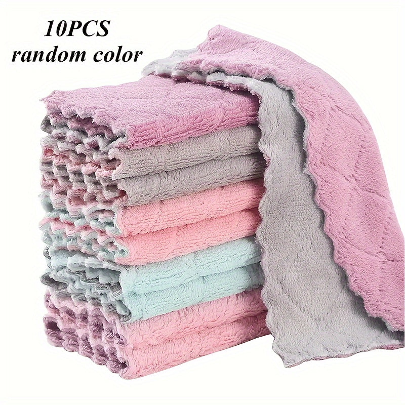 10 premium cotton hand towels for kitchen and bathroom - ultra absorbent and durable for efficient cleaning, multi-purpose.