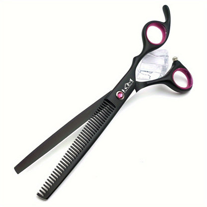 2-in-1 Professional Dog Grooming Scissors Set: Straight, thinning, curved, and chunkers (with comb)