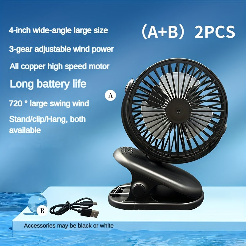 Get your hands on the latest Clip-on Small Fan USB Rechargeable Set, specially designed for students. This mini portable fan is perfect for classrooms, dormitories, and any other quiet environment. With a strong wind and durable design, this cool