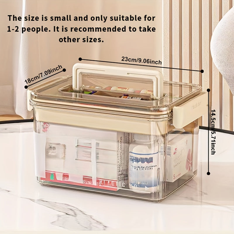 Transparent multi-layer medical storage box with large capacity for organizing small medicine items.