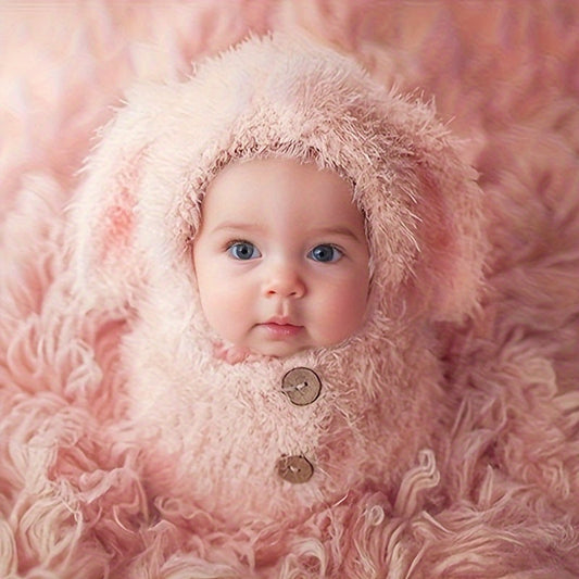 Newborn Photography Props: Infant Soft Dog Sleeping Bag With Hat, Gender-Neutral Photo Shoot Outfit, Cute Crochet Infant Outfit.