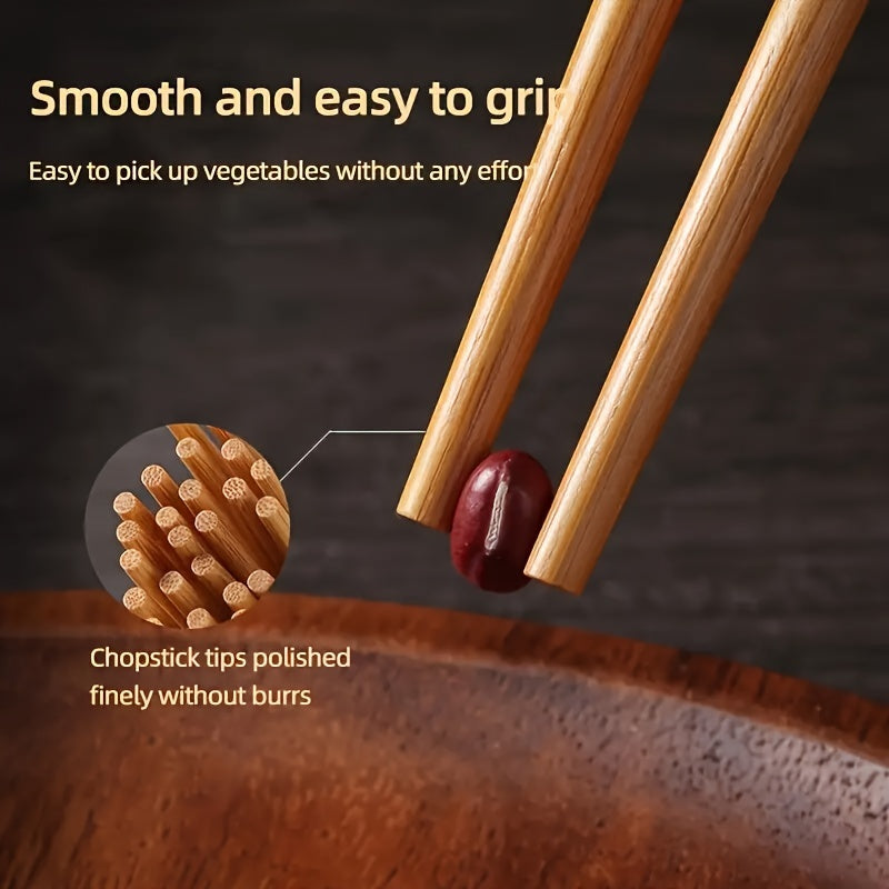 High quality, multicolor, anti-skid bamboo chopsticks, suitable for home and restaurant use.