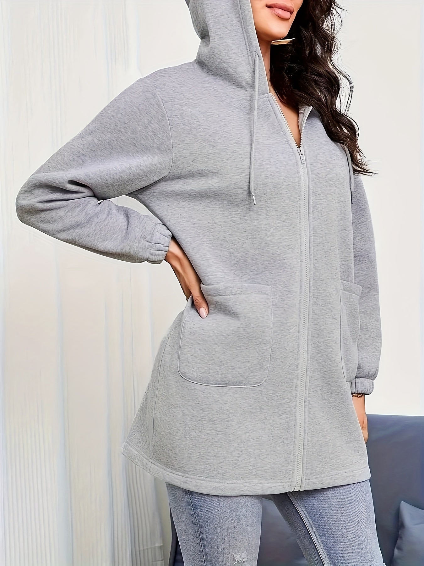 Women's Plus Size Full Zip Hoodie for Fall & Winter