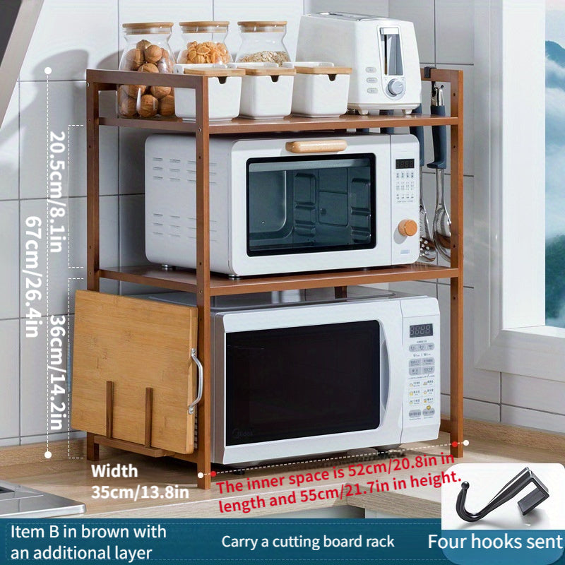 The Bamboo Kitchen Organizer is versatile and can be used for storing microwave and seasoning items in the dining room, living room, or bedroom. No assembly is needed.