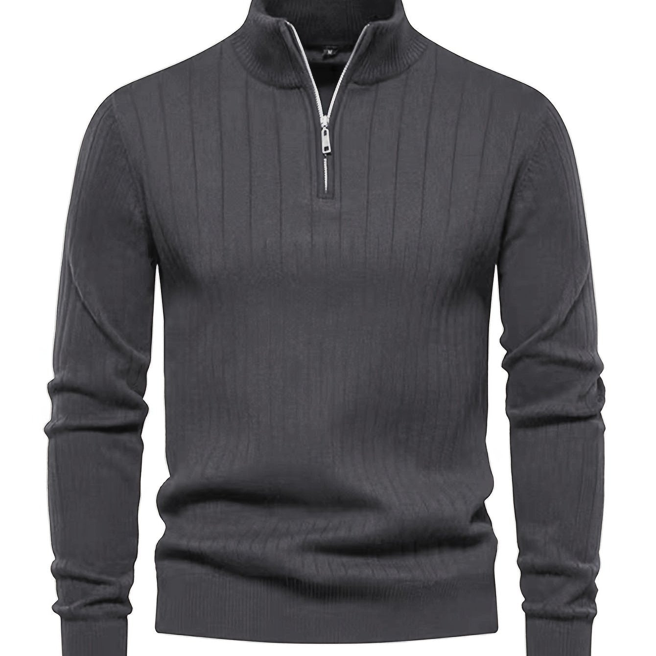 Men's Cross-Border Zip-Up Knitted Sweater