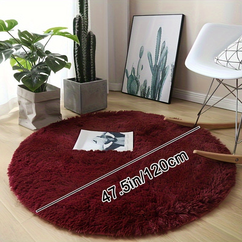 Round Large Ultra Soft Plush Rug - Non-slip and Waterproof Shaggy Throw Rug for Living Room, Bedroom, Nursery, Game Room, and Dormitory. Perfect Teenage Room Decoration - Room Decor (10.16cmX10.16cm)