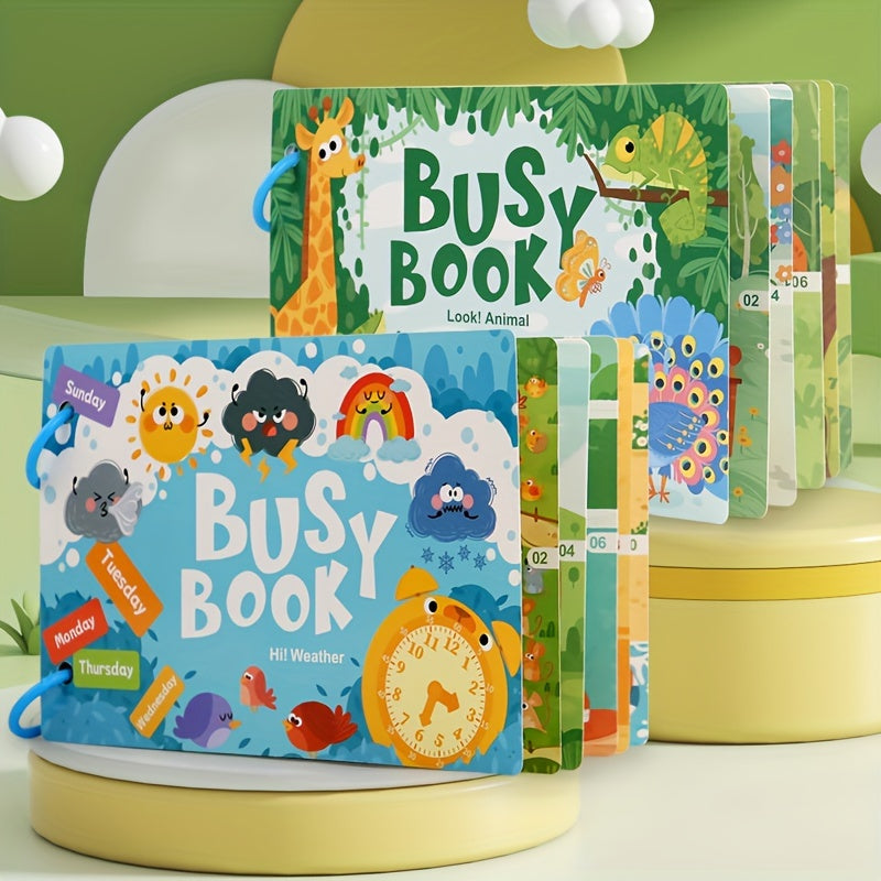 Interactive busy book for kids 3+ with gel vehicle theme, stimulating cognitive skills with vibrant illustrations and engaging activities, perfect educational toy for winter.