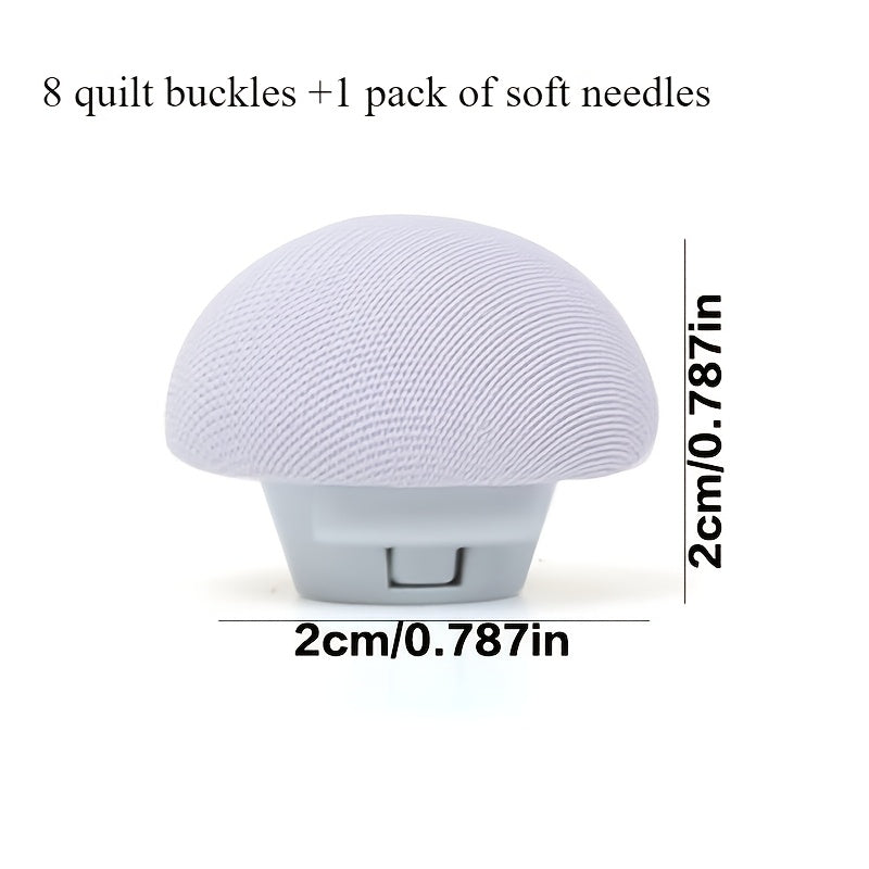 Set of 8 Mushroom Head Bed Sheet Clips - Prevents Slipping, Ensures Secure Hold for Quilts & Blankets, Simple Installation, Grey