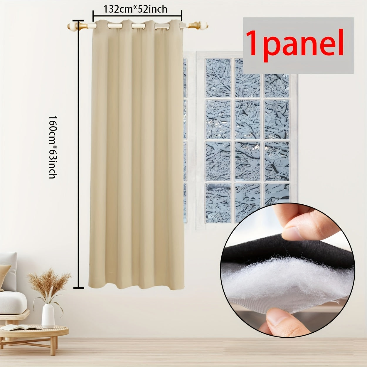 One piece of Winter Thermal Air Layer Curtains, specially crafted for insulation and wind protection during the colder months. These curtains are ideal for modern homes, serving as decorative door curtains, window partitions, and blackout curtains. They