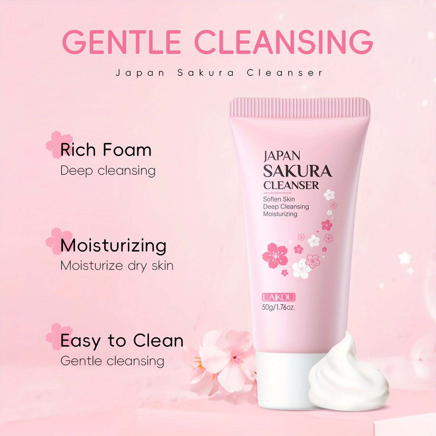 One Sakura Facial Cleanser, Deep Cleansing Moisturizer