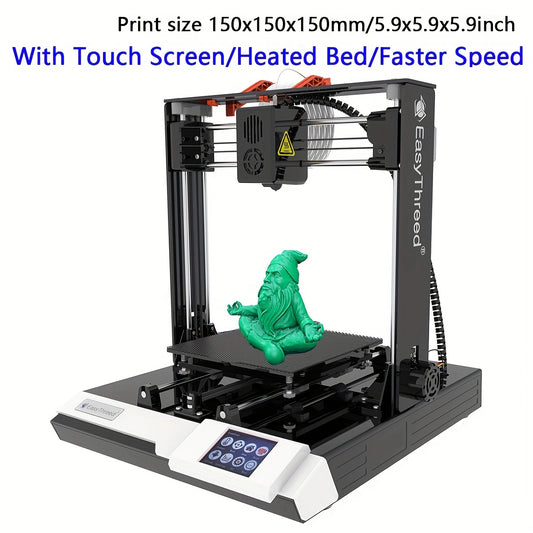 EasyThreed K8PLUS 3D Printer with Screen, Heated Bed, Low Noise, Free PLA TPU Filament, EU Plug, Printing Size 5.9''x5.9''x5.9''