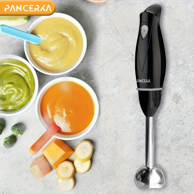 100W Hand Blender Set with Copper Motor, Stainless Steel, Whisk & Milk Frother Attachments for Soup, Smoothies, Purees.