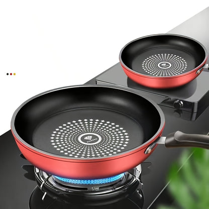 9.45-inch 2-in-1 non-stick cast iron skillet with lid suitable for various cooking methods.