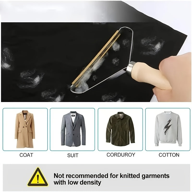 Portable manual hair remover for clothes and cashmere coats. Double-sided hair removal without damaging clothes. Can be used on dry cleaning shop shavers, hair ball trimmers, pet hair