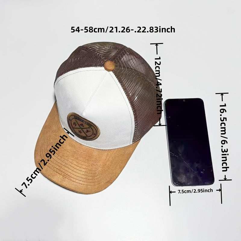 Elegant Men's Fashion Baseball Cap, Made of 100% Polyester with Hard Top Mesh for Breathability, Perfect for Outdoor Sun Protection. This Korean Style Duckbill Cap is Enhanced with PVC Coating.