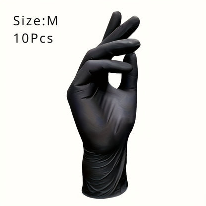 Premium waterproof nitrile gloves for kitchen, tattoo, hair dye, and beauty - extra-strong, non-slip grip, latex-free. 10pcs pack for comfort fit.