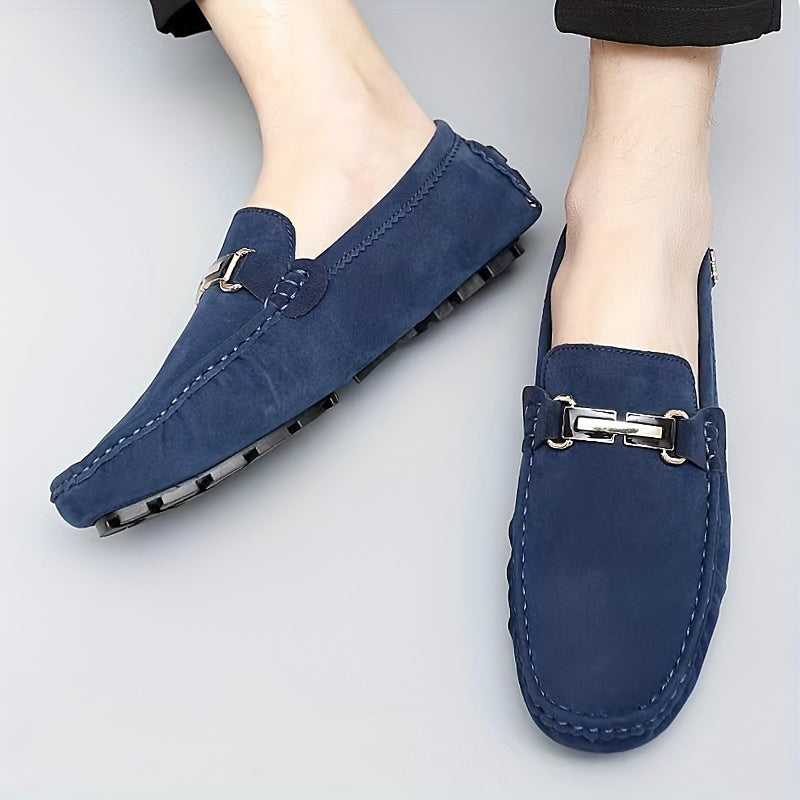 Men's metallic moccasin loafers - Comfy, non-slip slip-ons for spring and summer