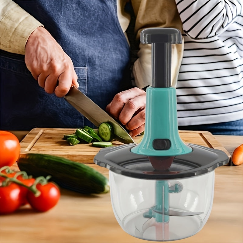 Multifunctional Food Chopper, 1 Piece: Fast Manual Press Cutting Tool for Vegetables, Fruits, Herbs, Salsa, Puree, and Pesto. Perfect for Kitchen, Cooking, Everyday Use, and Garlic Lovers: A Must-Have Holiday Gift!