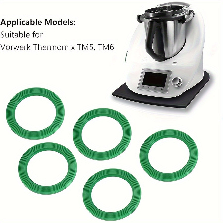 Пакет из 5 силиконовых уплотнительных колец для блендеров Vorwerk Thermomix TM5 TM6 - долговечные заменяемые прокладки, простая установка, уплотнительные O-образные кольца для блендеров, необходимый неэлектрический кухонный аксессуар