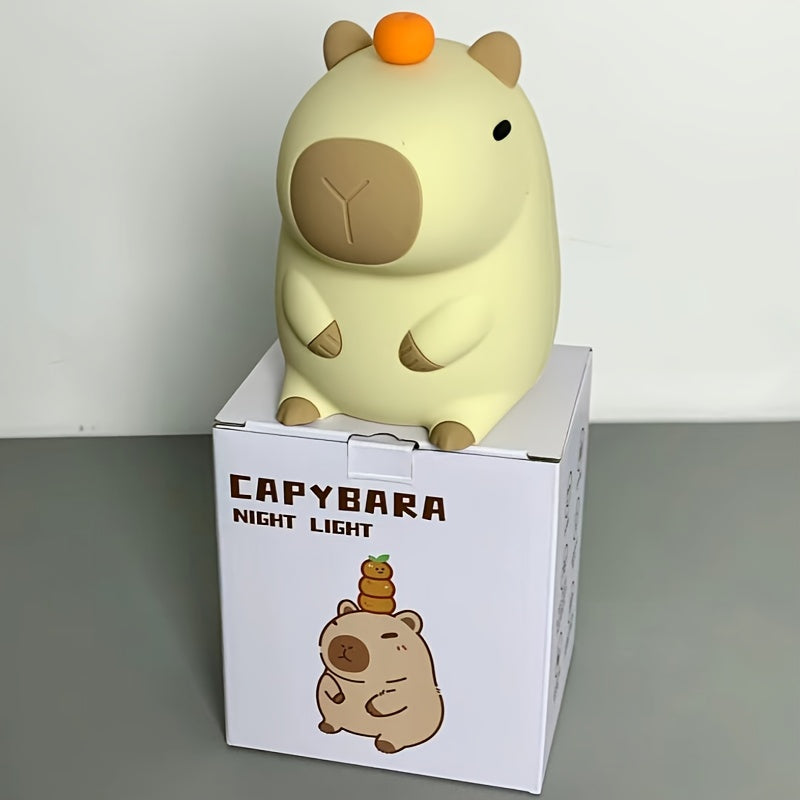 1pc Creative Capybara Night Light, USB Rechargeable and Touch Controlled Silicone Lamp, Attractive Decompression Table Lamp.