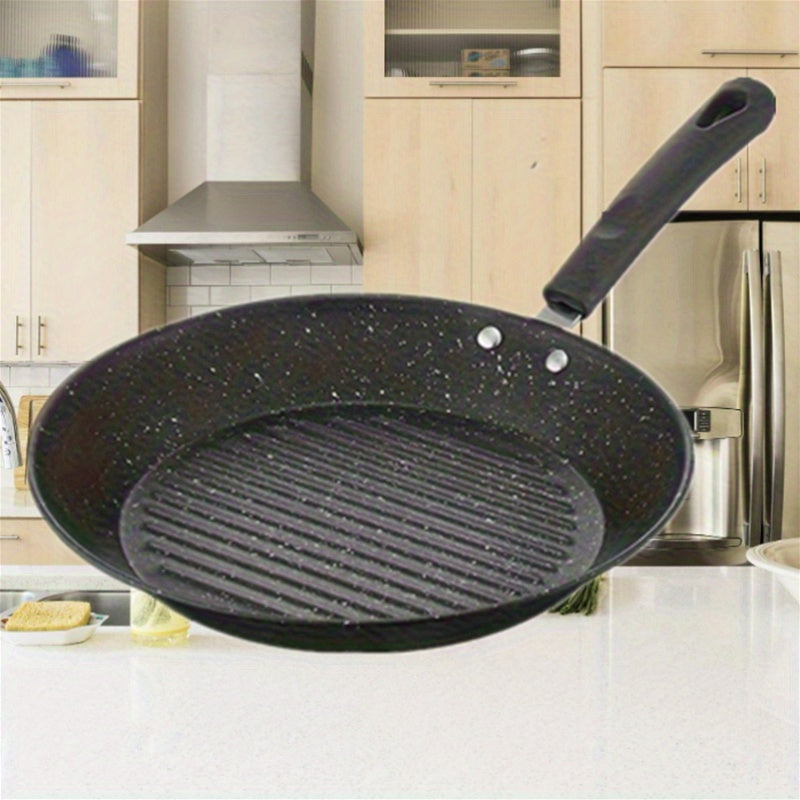 1pc Durable Pre-Seasoned Cast Iron Skillet with Non-Stick Surface - Ideal for Steak, Pancakes, Eggs, and compatible with Electric & Gas Stoves, perfect for Home & Restaurant Use.