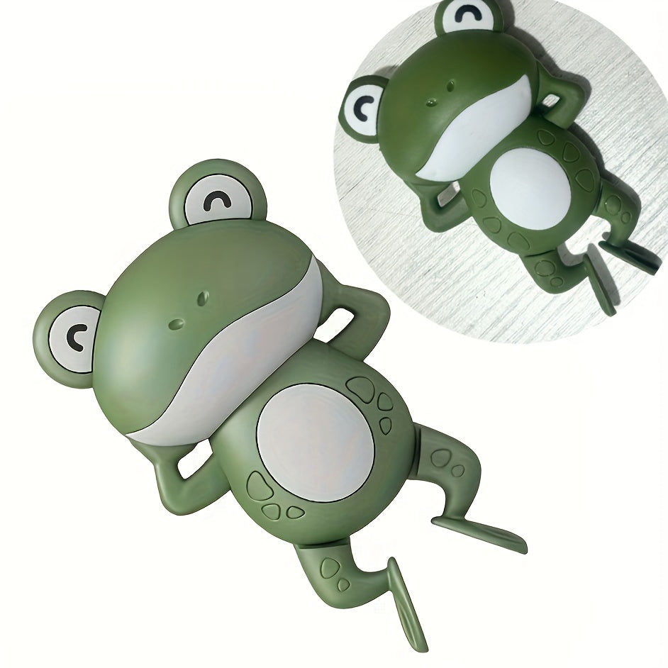 Frog swimming bath toy for youngsters playing in the water.