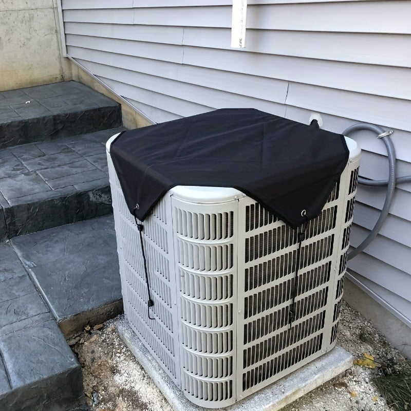 Protect your outdoor air conditioner with this durable PVC cover. It is waterproof and UV-resistant, making it perfect for all weather conditions. The cover is easy to put on and take off, and no power is required. The secure drawstring closure ensures