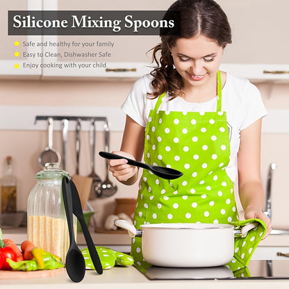 Silicone spoon set in 2 or 4 pieces for better mixing while cooking, stirring salads, and soups.