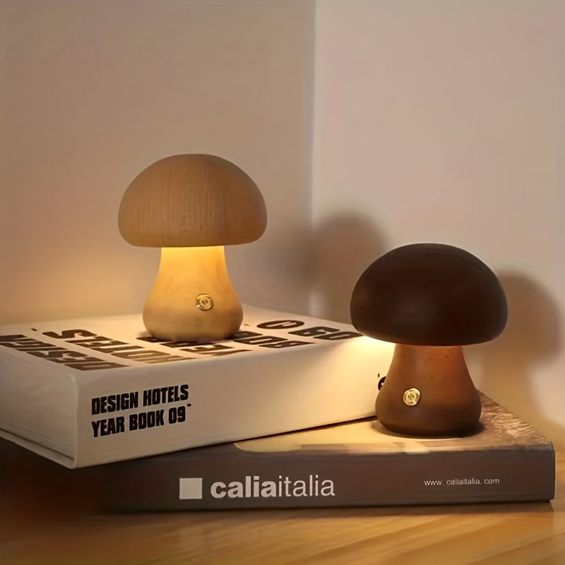 Dimmable LED Mushroom Table Lamp for Creative Home Decor and Bedroom Bedside Light