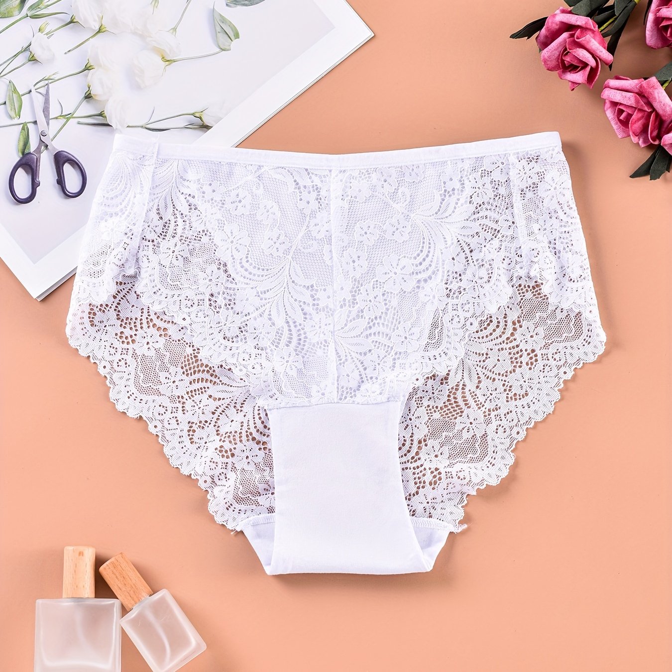 Comfy and breathable lace briefs for women.