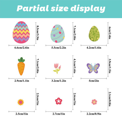 Easter Egg Window Clings - Includes 9 Sheets, Battery-Free, Easy to Apply, Ideal for Easter Party Decor & Supplies