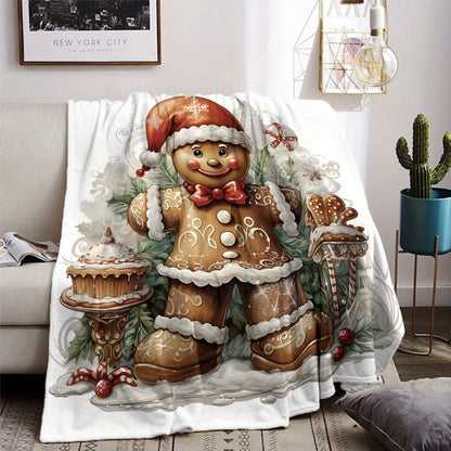 This 70x100cm Rustic Gingerbread Man Throw Blanket is soft, warm, and designed in a contemporary style. Made from polyester flannel with a digital print, this all-season blanket is the perfect gift for any home, bedroom, sofa, or lounge.