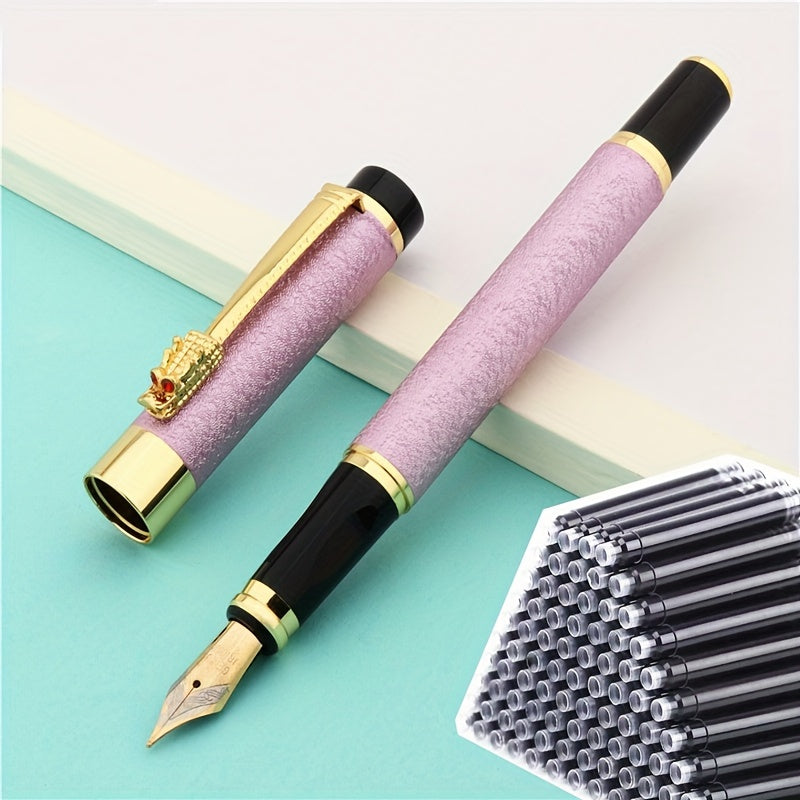 Set of 50 ink pens and 1 metal fountain pen for daily work, writing, holidays, school, office gifts.